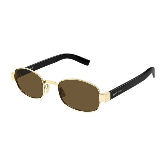 NEW SL706 001 SAINT LAURENT SUNGLASSES WOMEN GOLD SQUARE EYEWEAR - Picture 1 of 6